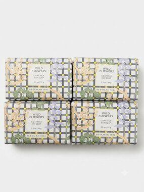Beekman 1802 Wild Flowers Goat Milk Bar Soap – 4-Pack (3.5 oz each)